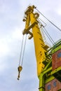 Truck Crane Boom With Hooks And Scale Weight.