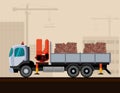 Truck crane with cargo