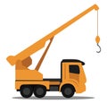 Truck with crane, illustration, vector Royalty Free Stock Photo