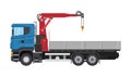 Truck with crane and platform