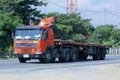 Truck with crane of Provincial eletricity Authority of Thailand.