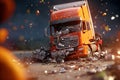 truck crash. generated by AI