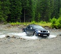 Truck crossing river Royalty Free Stock Photo