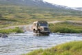 Truck crossing a river Royalty Free Stock Photo