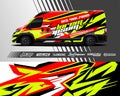 Cargo van wrap designs. Graphic abstract stripe racing background kit designs for vehicle.