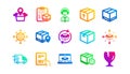 Logistics and Shipping icons. Truck Delivery, Checklist and Parcel tracking. Classic icon set. Vector Royalty Free Stock Photo