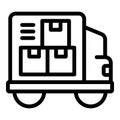 Truck delivery icon outline vector. Service box Royalty Free Stock Photo