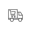 Truck delivery shop outline icon