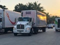 Truck delivery in South Miami Beach early morning Royalty Free Stock Photo