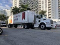 Truck delivery in South Miami Beach early morning