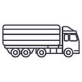 Truck, delivery vector line icon, sign, illustration on background, editable strokes Royalty Free Stock Photo