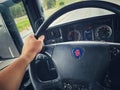 Truck driver driving a truck