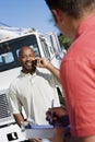 Truck Driver With His Coworker Royalty Free Stock Photo
