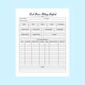 Truck driver KDP interior journal. Truck fuel purchase checker and daily mileage tracker template. KDP interior notebook. Truck Royalty Free Stock Photo