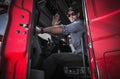 Truck Driver Leaving Warehouse Royalty Free Stock Photo