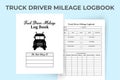 Truck driver mileage log book KDP interior. A truck driver and company information tracker notebook template. KDP interior journal Royalty Free Stock Photo
