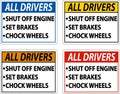 Truck Driver Parking Checklist Sign On White Background Royalty Free Stock Photo