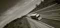 Truck driving on freeway Royalty Free Stock Photo