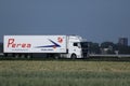 Perea logistic Truck on Netherlands highway Royalty Free Stock Photo