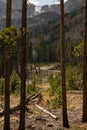 Truck driving through the mountains