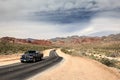 Truck driving out of Red Rock Canyon