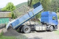 Truck dumping ground