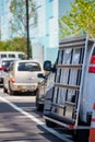 Truck equiped with a glass carrying rack