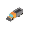 Truck excavator transport vehicle isometric icon