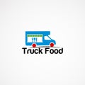 Truck food logo designs vector, icon, and template for company