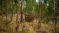 Truck forgotten in the middle of the forest Royalty Free Stock Photo