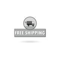 Truck with `Free Shipping` button isolated on white background Royalty Free Stock Photo