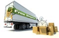 Truck, free shipping urgent service Royalty Free Stock Photo