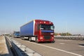 Truck on the Freeway Royalty Free Stock Photo