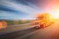 Truck on freeway Royalty Free Stock Photo