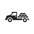 Truck with Freight icon vector isolated on white background, Truck with Freight sign , construction symbols Royalty Free Stock Photo