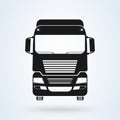 Truck front icon vector illustration. Isolated on White. Freight Solutions. Trucking Logo