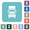 Truck front view rounded square flat icons