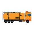 Truck with fuel tank vehicle isolated sideview symbol