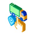 Truck geolocation selection isometric icon vector illustration