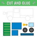 A truck of geometric shapes. Cut and glue