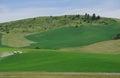 A truck going through farmlands