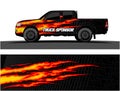 Truck graphics. Vehicles racing stripes vector background