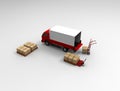 Truck, handtruck and handlift. Royalty Free Stock Photo
