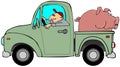 Truck hauling a hog Royalty Free Stock Photo