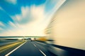 Truck/ 18 wheeler on a highway, motion blur Royalty Free Stock Photo