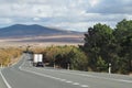 Truck on highway on mountains