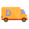 Truck home delivery icon, cartoon style
