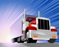 Truck hurtling down the road Royalty Free Stock Photo