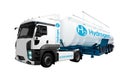 Truck on hydrogen fuel with H2 tank trailer Royalty Free Stock Photo