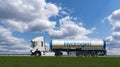 Truck with hydrogen tank trailer Royalty Free Stock Photo